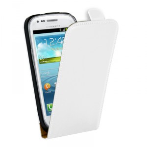 Housse cuir blanche pour Samsung Galaxy S3 mini 