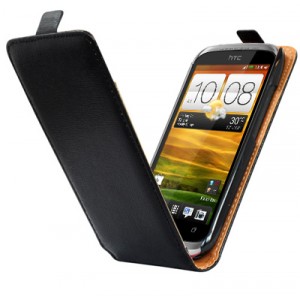 Etui cuir noir HTC Desire X - housse protection.