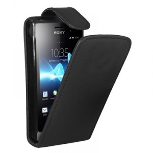 Housse à rabat noire pour Sony Xperia J - 10,90€