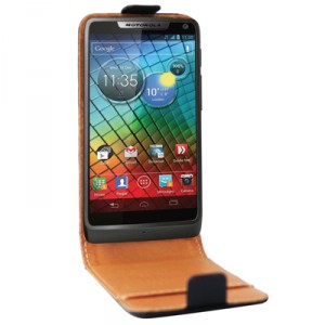 Housse luxe cuir noir pour Motorola Razr HD