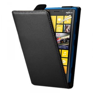 Etui luxe cuir noir pour Nokia Lumia 920