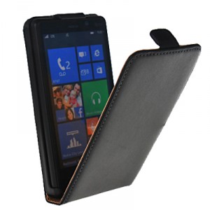 Etui en cuir de luxe pour Nokia Lumia 820 - coloris noir