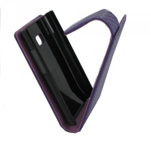 Etui violet style carbone pour lg Optimus l3