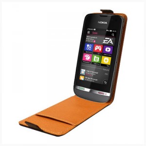 Housse luxe CUIR noir pour Nokia Asha 311