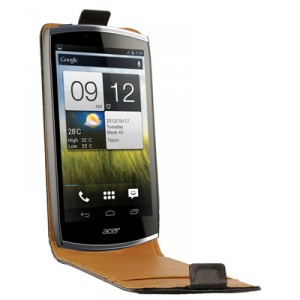 Etui luxe Swiss Charger cuir noir pour le Acer Cloud Mobile