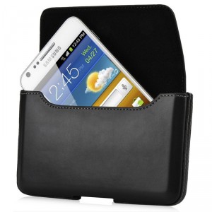 Housse luxe clip ceinture cuir noir Capdase pour Samsung Galaxy Note/Note 2 