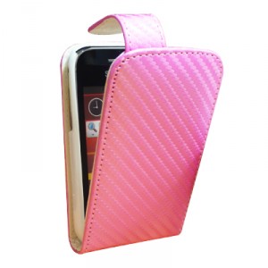 Housse rose fuchsia style carbone pour Blackberry Curve 9320