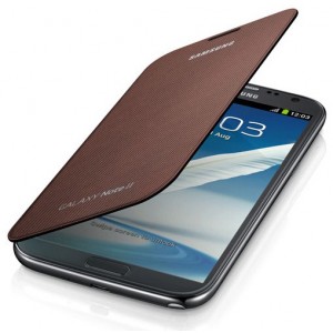 Etui marron intégrable origine pour Samsung Galaxy Note 2