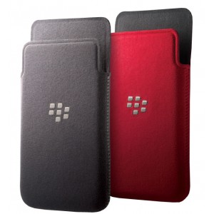 Pochette verticale microfibre noir ou rouge origine BlackBerry Z10