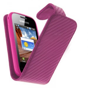 Etui coque rose style carbone pour Samsung Player mini 2 C3310