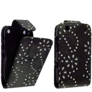 Etui coque strass diamants noir pour Blackberry Curve 9320