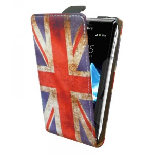 Etui rabat drapeau Angleterre vintage UK pour le Sony Xperia J