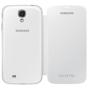 Etui coque origine blanc folio slim à rabat latéral pour Samsung Galaxy S4