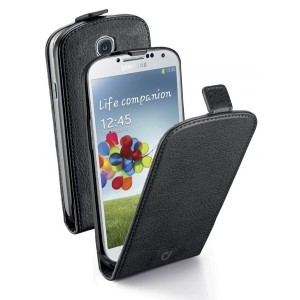 Housse noire Cellular Line à rabat Essential pour Galaxy S4 