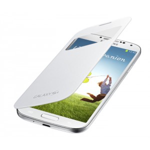 Etui S-View blanc avec fenêtre compatible pour Samsung Galaxy S4