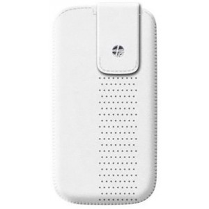 Pöchette trexta avec languette de sortie automatique. couleur blanc - cuir véritable. Pour Samsung Galaxy S4