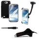 Pack voiture (Support voiture +Chargeur allume cigare + Coque + Film) pour Samsung Note 2