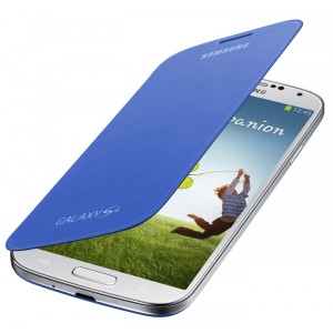 Etui intégrable flip cover origine bleu pour Samsung Galaxy S4