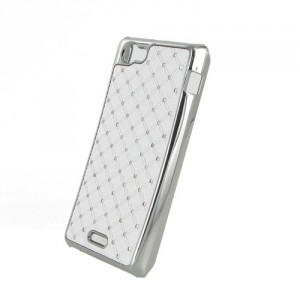 Coque blanche strass Sony Xperia J