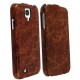 Etui Slim-Cover Krusell à rabat en cuir vintage marron pour Samsung Galaxy S4