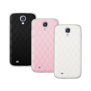 Coque Arrière Surpiqures Krussell pour Samsung Galaxy S4 : rose, blanc ou noir.