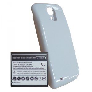 Cache + Batterie Haute Capacité 5600 mA/h blanc pour Samsung Galaxy S4