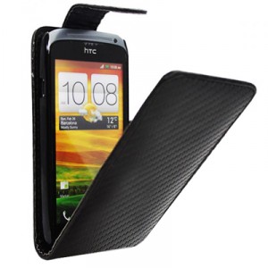 Housse style carbone noire HTC One