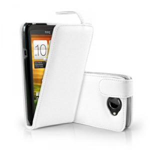 Etui à rabat  Simili cuir Blanc HTC One SV